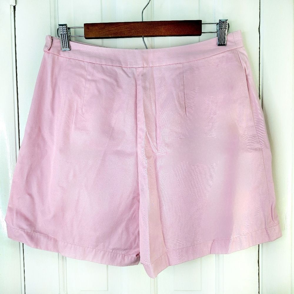 Ann Taylor Pink 100% Cotton High Waisted Shorts Sz 10 - Picture 2 of 9